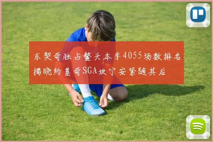 东契奇独占鳌头本季4055场数排名揭晓约基奇SGA坎宁安紧随其后
